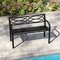 Costway Outdoor Bench 45.5" Patio Garden Bench with Backrest Curved Armrests for Backyard